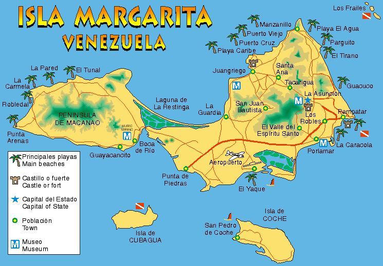 Mapa Isla Margarita y sus Municipios